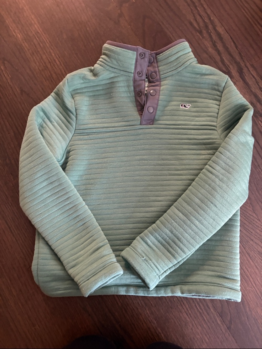 Vineyard Vines Sage  Green Quilted Snap-Placket Pullover